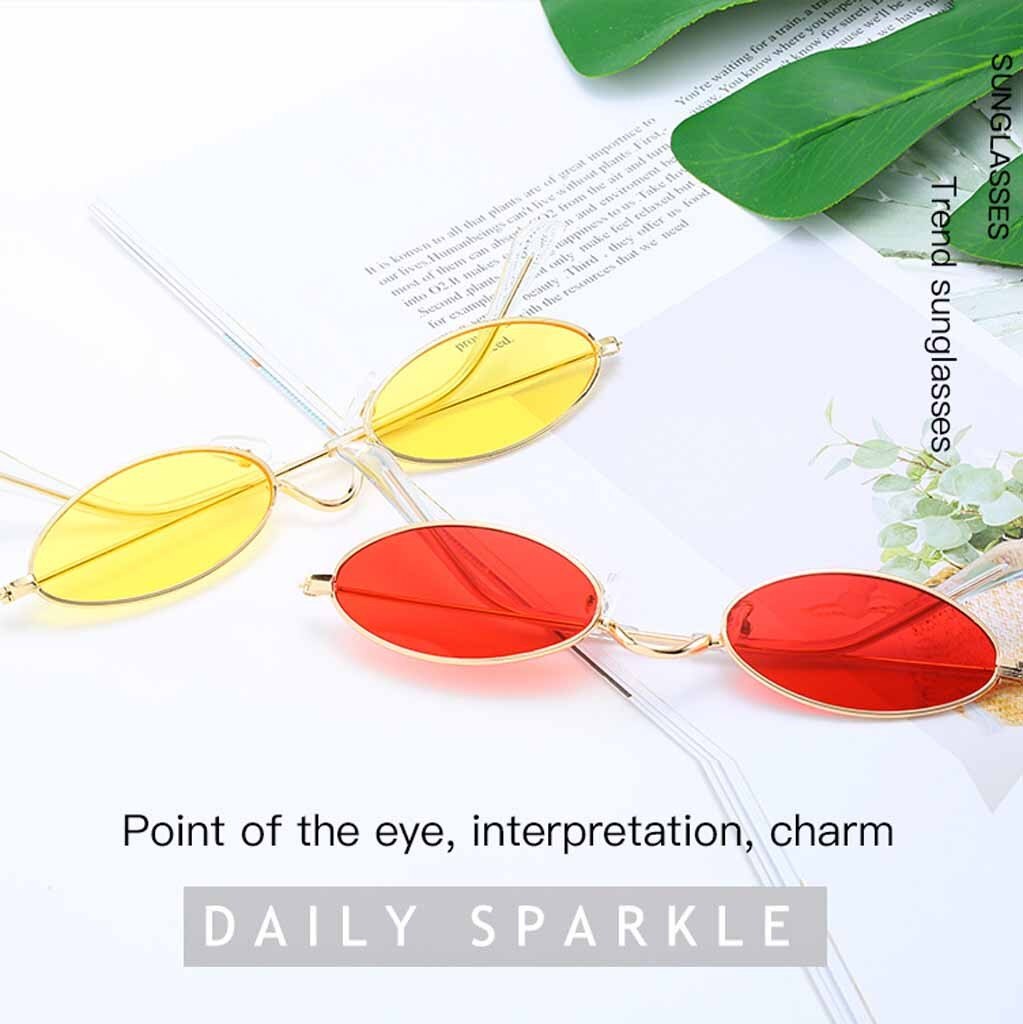 Classic Retro Frame Oval Sunglasses Women Brand Vintage Travel Sun Glasses For Female Trendy Sun Glasses Shades Female