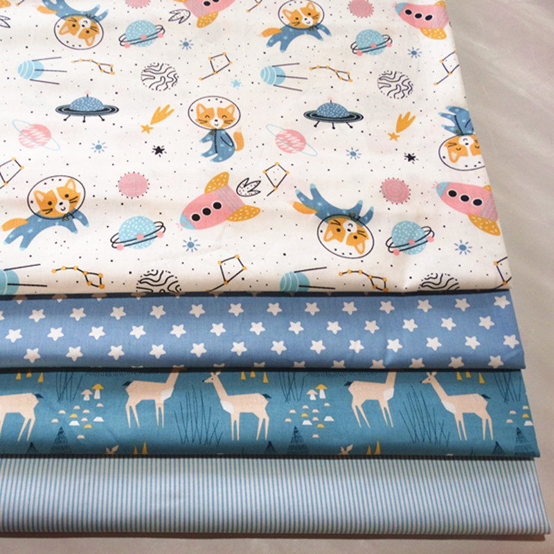 Por metro 100% tecido de sarja de algodão bebê, estampado, pano de algodão para diy, costura, patchwork, acolchoamento, tecidos