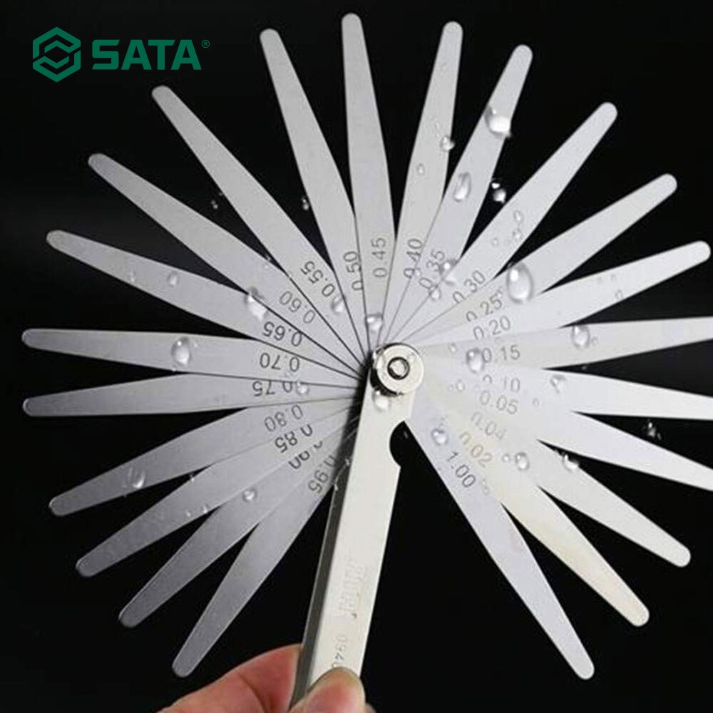 SATA Tool 23pc Feeler Gauges Set,0.02-1.00MM, Metric/S.A.E. 09405