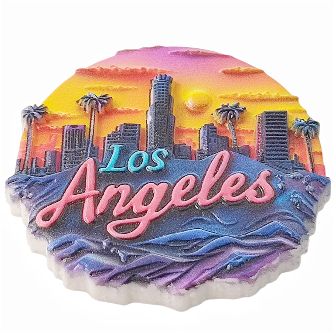 Los Angeles USA 3D réfrigérateur aimant Souvenir , résine fait à la main Los Angeles réfrigérateur aimant décoration de la maison Collection