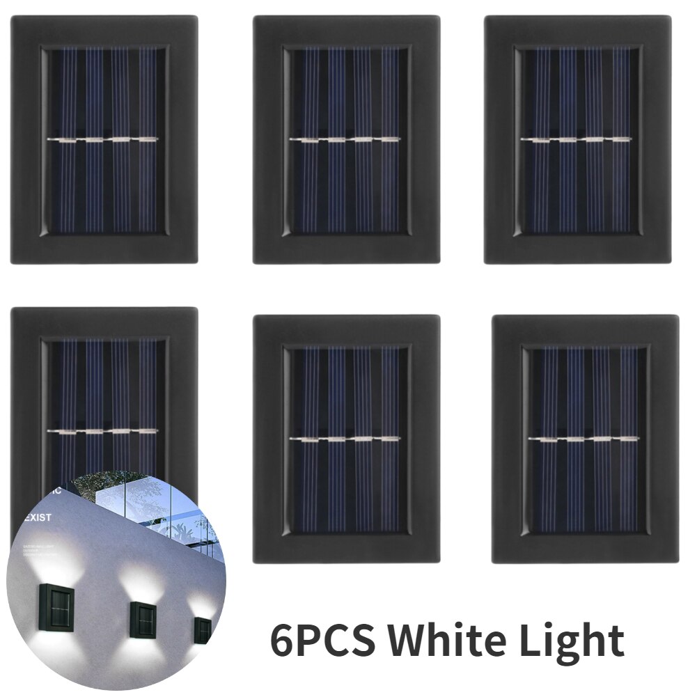 Smart Solar Led Outdoor Light Waterdicht Tuin Decor Lampen Voor Balkon Binnenplaats Straat Muur Licht Tuin Outdoor Solar Lamp: 6pcs White Light
