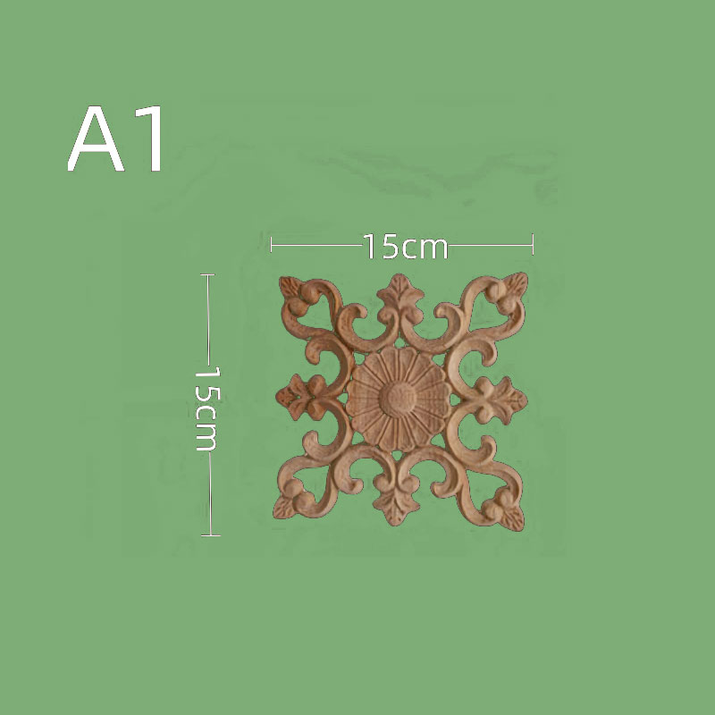 Accessori per mobili intagliati in legno in stile europeo - Sculture cave quadrate in legno massello per porte dell'armadio, cucina e decorazioni per la casa: Grigio chiaro