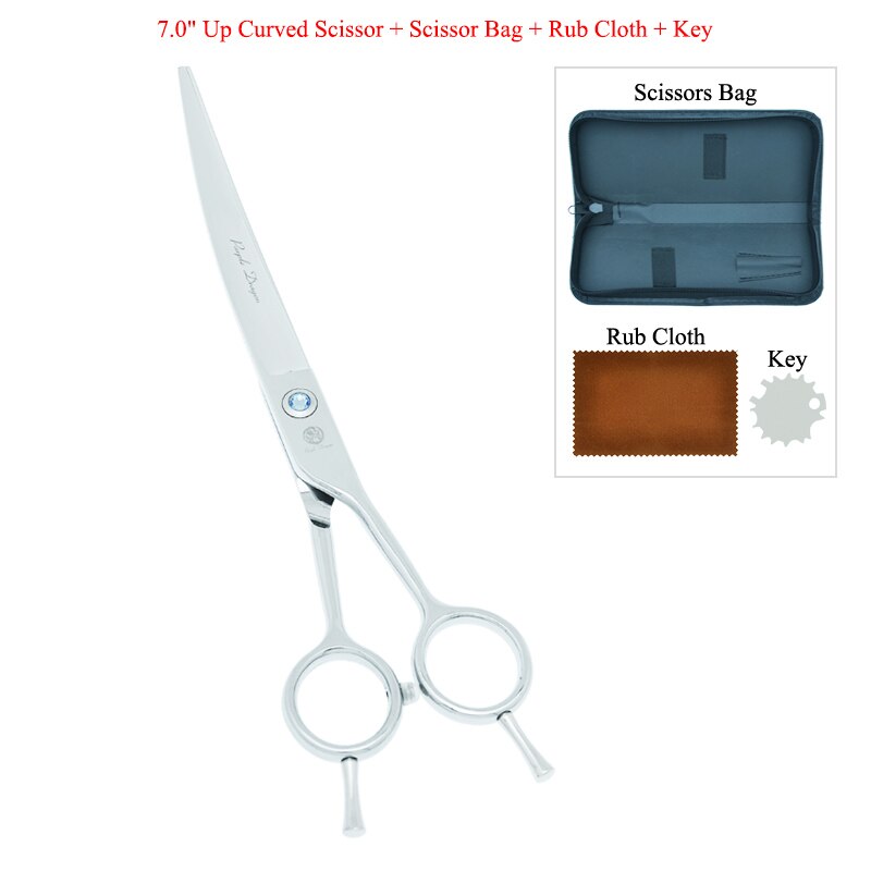 7 inch Purple Dragon Pet Scissors Japan Steel Dog Fur Cutting Thinning Shears Animal Curved Grooming Clipper Dog Supplies B0013B: B0013B-08-70