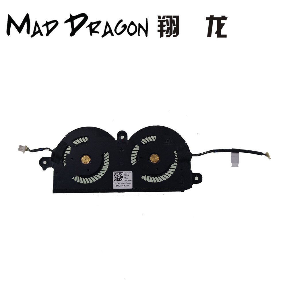 original CPU/Graphics Cooling Heatsink Fan Assembly For Dell XPS13 9370 XPS 13-9370 0980WH 980WH 0PNWJR PNWJR AT20C0010T0