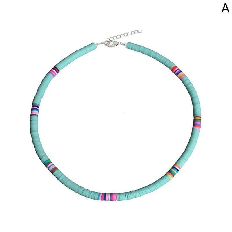 Weichen Tonne Runde Sommer Strand modisch lässig Kette Multi-farbe Halskette Schmuck Für Frauen Halsband Accessori p0M1: 01