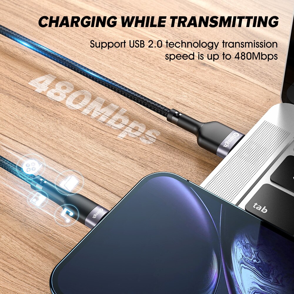 Cavo USB cavo magnetico eliz PD 20W per cavo iPhone 13 11 12 Pro Max XR XS 8 7 Plus illuminazione a LED cavo dati per telefono a ricarica rapida