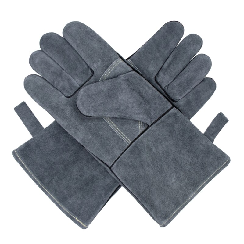 Leather Forge Welding Gloves Heat &amp; Fire Resistant Gloves for Gardening Camping Barbecue Provide Safety Protection