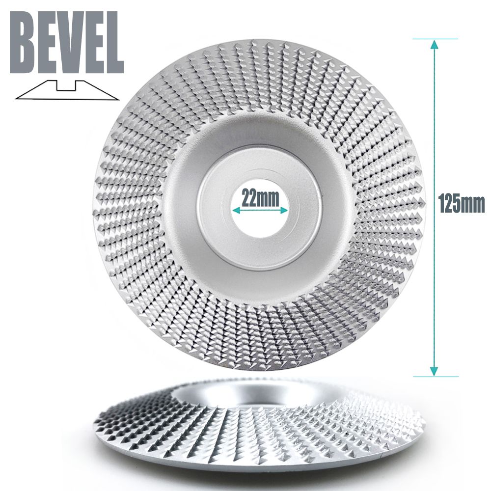 Muela de ángulo biselado plano de 125mm, rueda de pulido de madera, herramienta de lijado para tallado de madera, herramientas de disco abrasivo para amoladora angular: Azul cielo