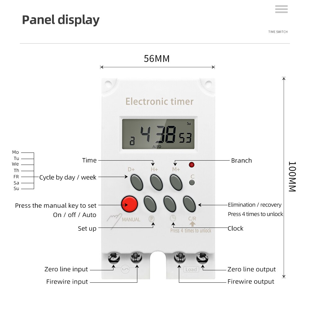 Digital Timer Switch Time Relay 220V Programmable Timer Plug Smart Socket For Universal Electric Appliance KG316T-II
