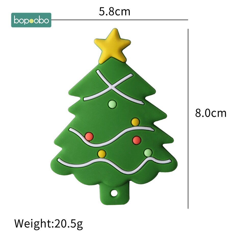 Bopoobo 1pc silikon snöflinga bitring julgran hänge stjärna jul rådjur för baby älg pepparkaka mansbaby bitring: Julgran