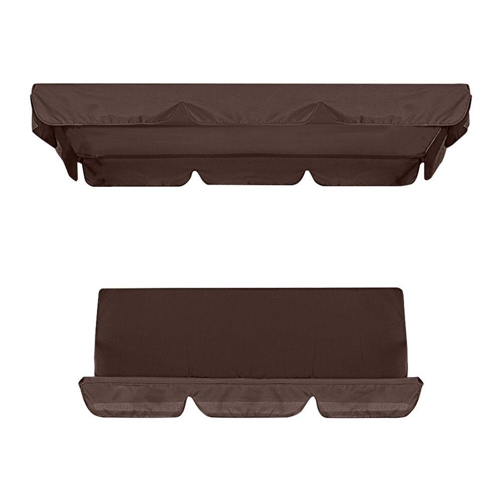 2 stuks/set stevige tuinstoelen patio schommel stoelhoes universele luifelbeschermer waterdicht zonwerend voor 3- zits zonnescherm: Bruin
