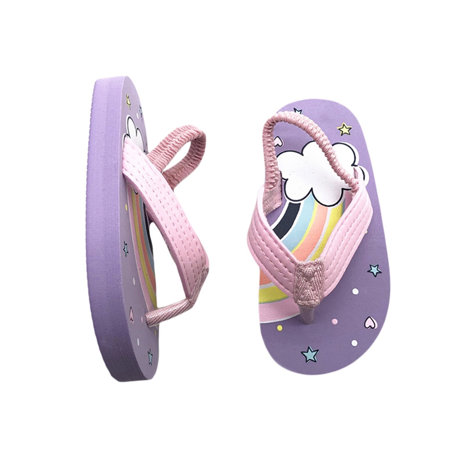 Tongs d'été pour bébés filles, pantoufles imprimées, sandales de bain, douche, plage, piscine, talon élastique, étanche, décontractées