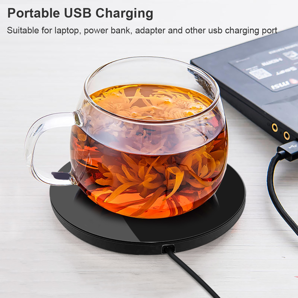 Calentador de tazas de café, calentador de tazas, almohadilla calefactora USB, posavasos termostáticos eléctricos para té de la leche y agua, calentador de tazas para el hogar y la Oficina, escritorio DC 5V