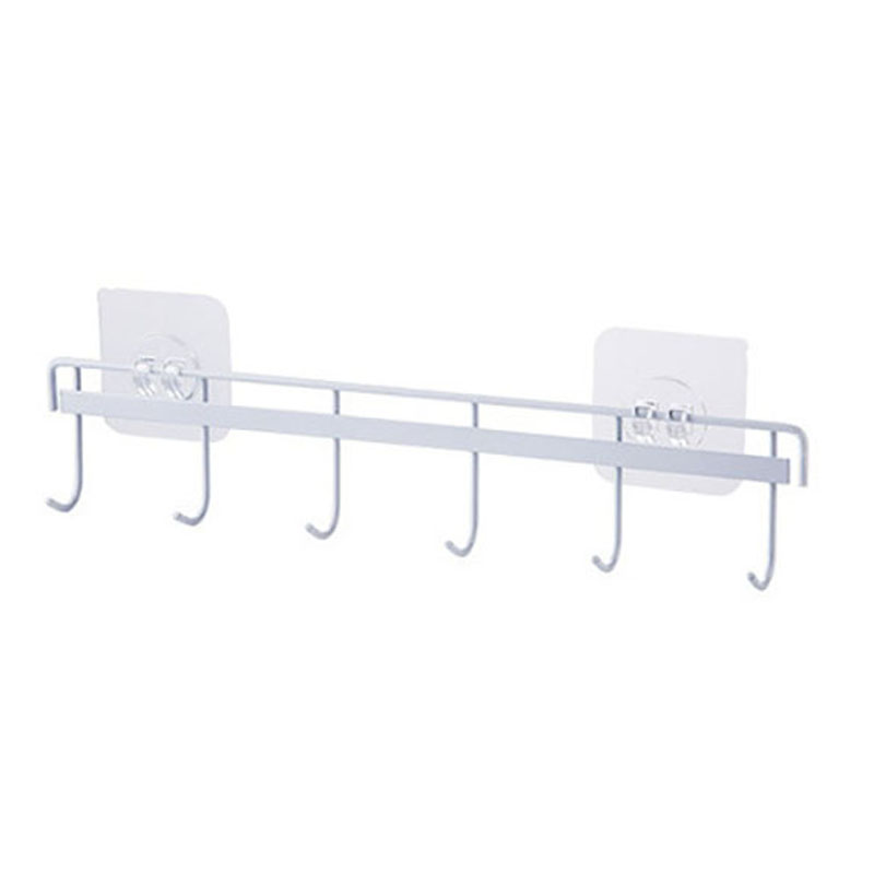 6 Hooks Wall Hanging Hook Self Adhesive Storage Hooks Kitchen Kitchenware Towel Hanger for Wall Door Bathroom Organizer: Gold