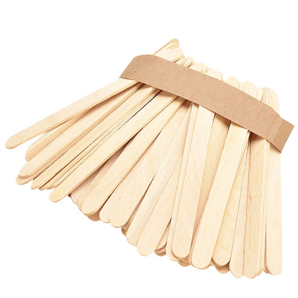 50Pcs/Lot Colored Wooden Popsicle Sticks Natural Wood Ice Cream Sticks Kids DIY Hand Crafts Art Ice Cream Lolly Cake Tools: 50PCS114mm
