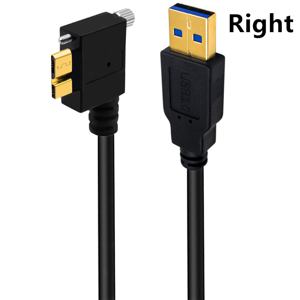 Gold Plated 3.0 Wire Camera Hard Drive Box Player USB A M To MICRO B Elbow With Fixed Screw Data Cable: Yellow / 1.8m