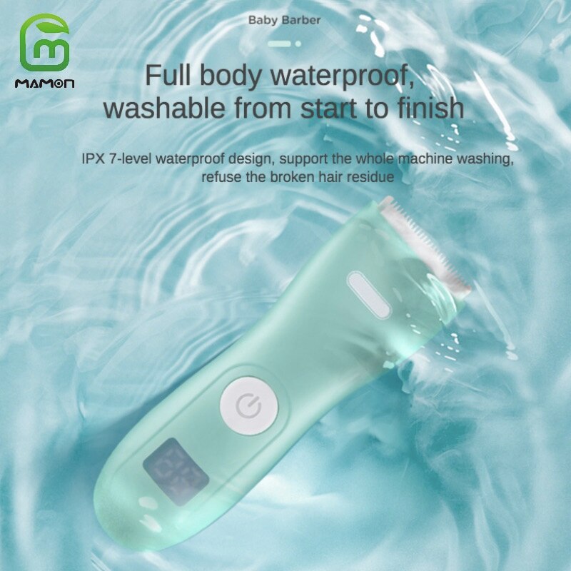 Mamon Baby Haar Trimmer Clipper Power Display Stille Waterdichte Draadloze Oplaadbare Voor Kinderen &amp; Peuter