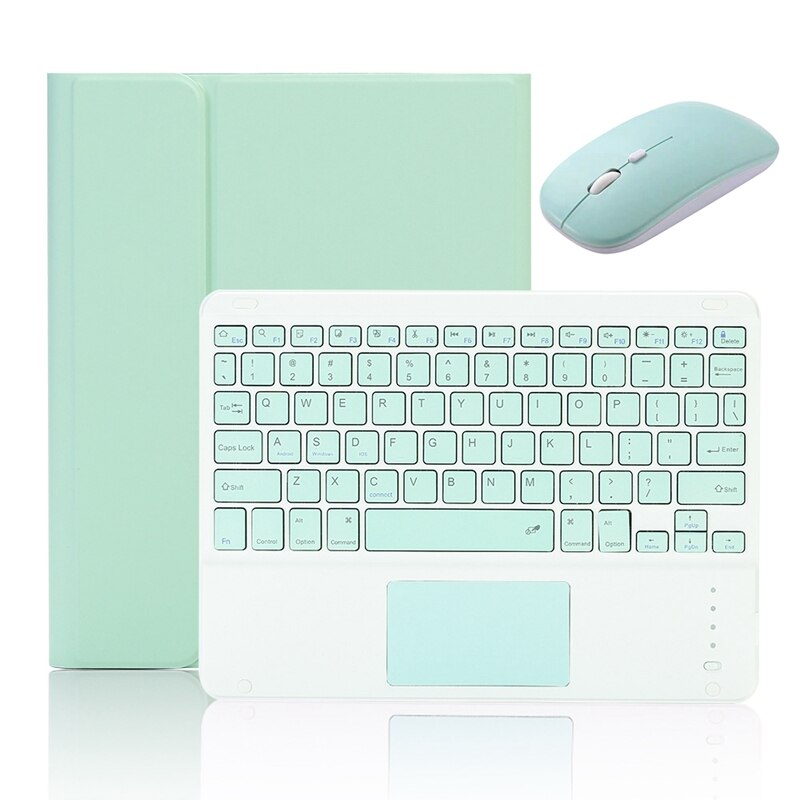 Detachable Press Bluetooth Keyboard Case and Mouse Set for iPad Pro10.5/Air3 /iPad 10.2 ) Tablet: Green