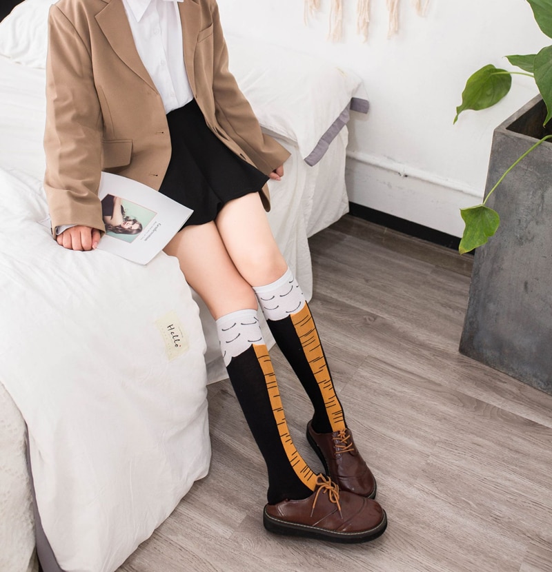 Women Funny Socks Winter Autumn Socks Thigh High Sock 3D Cartoon Ainimals Funny Thin Toe Feet Ladies Socks