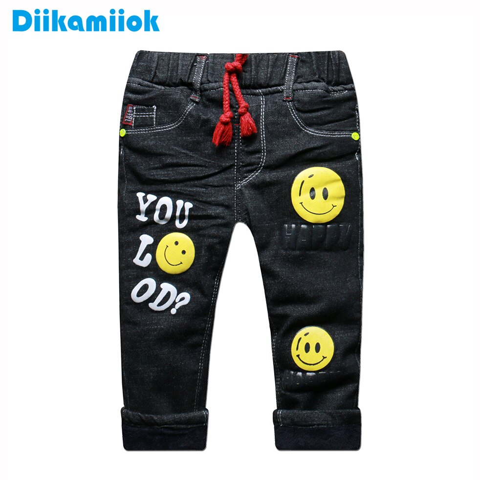 Vinter tyk varme drenge jeans sort børnetøj baby dreng termo denim bukser til børn 1-5 år db -b02