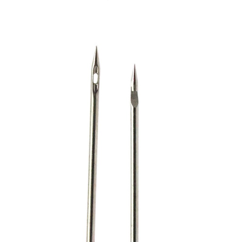 Herramientas de costura de acero para zapatos, bolsos, gancho de agujero, herramienta de cuero hecha a mano, aguja de reparación de aguja cónica con mango de plástico, 5 uds.: C
