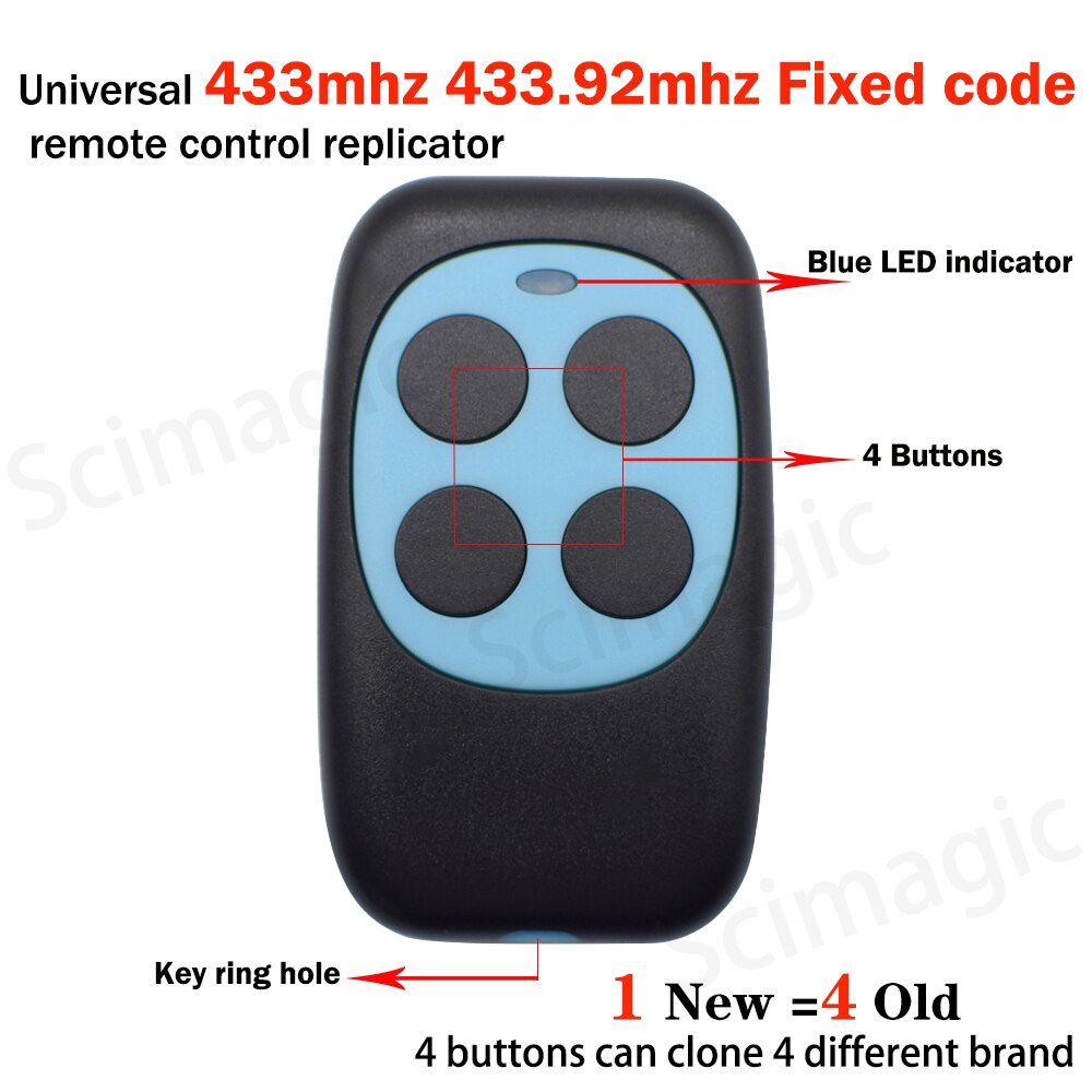 3PCS 433.92mhz fixed code garage remote RF fixed code 433mhz remote control garage gate door-control panel for barrier