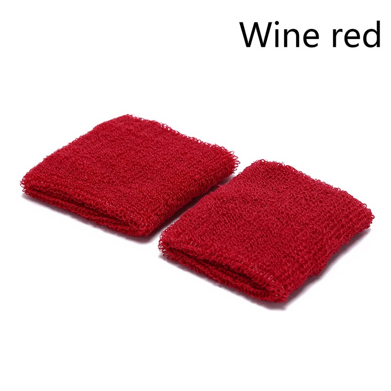 Bomull unisex sport svettband armband basket handledsskydd kör badminton basket stag frotté svettband: Vinröd