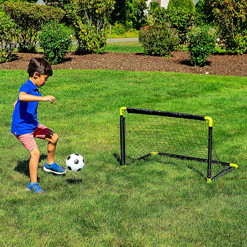 Portable Folding Youth Soccer Goal Children Sports Soccer Goal With Size 3/5 Soccer Ball No assembly required Game Football Gate