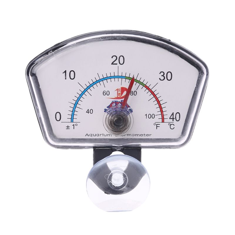 Akvarie termometer pointer akvarium temperatur skive nedsænkelig sugekop: Vifte-form