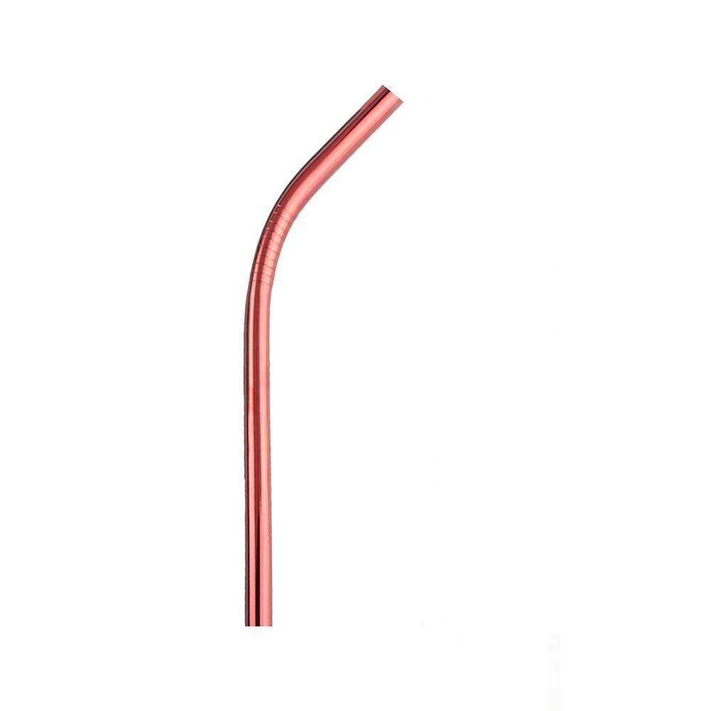 Set van 4/8 herbruikbare metalen rietjes van roestvrij staal, 304 drinkrietjes met milieuvriendelijke roze borstel, rietje voor 20 / 30oz mokken: Hemelsblauw