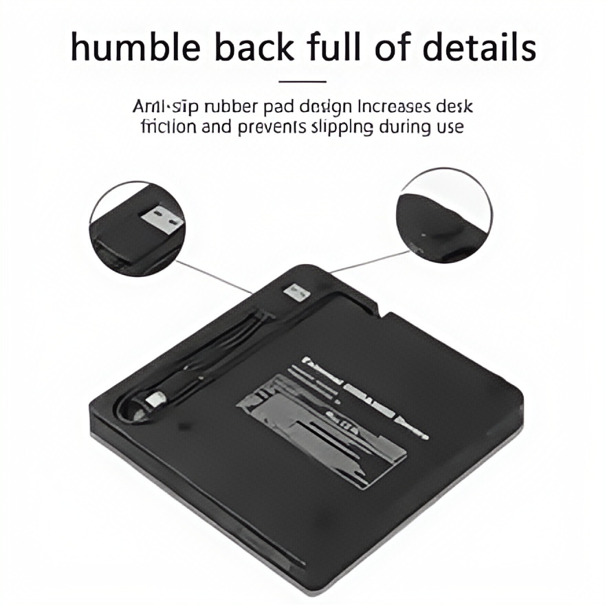 Portable USB-C DVD Drive: Ultra-Slim External CD/DVD Burner & Reader with High-Speed Writing and Playback, Plug-and-Play