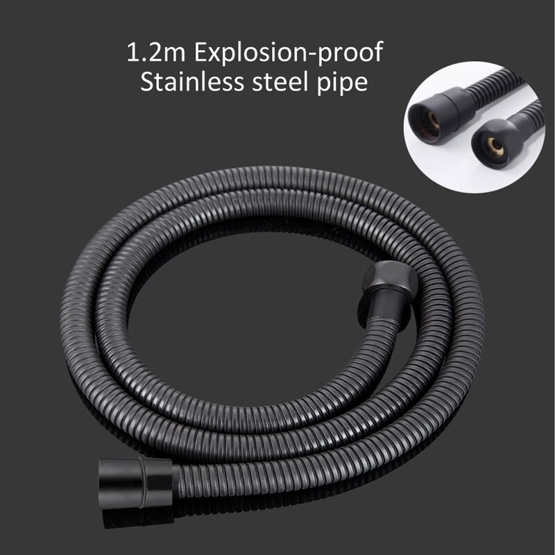 Ecofresh Bidets Zwart Badkamer Bidet Wc Kraan Bidet Koud Water Hygiënische Douche Moslim Douche Enkel Gat Draagbare Spuit: Stainless steel pipe