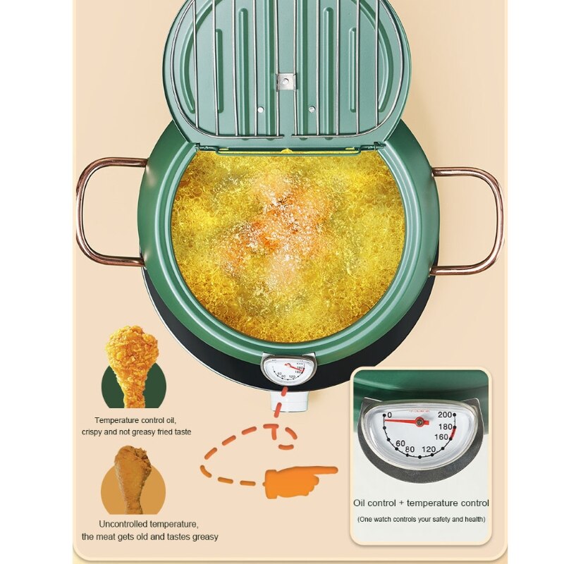 D08D Japanese Style Tempura Frying Pan Household Mini Non-stick Induction Cooker Gas Frying Pan Japanese Small Pan Frying Pan