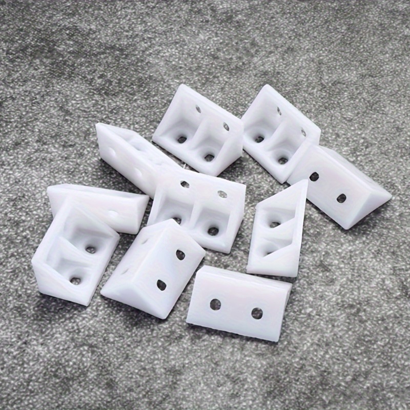 Durable Nylon Corner Brackets: 90-Degree Right Angle Connectors for Cabinets & Furniture - Corrosion-Resistant White Plastic