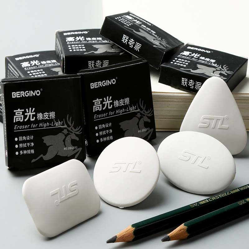 BGLN high gloss rubber art student sketch painting special triangle round shape square details rubber art supplies