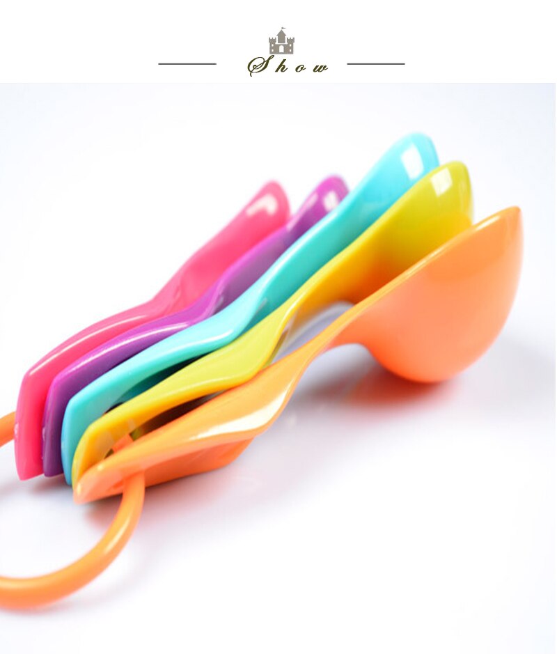 Cuillères à mesurer en plastique | Mini format, 2 échelles colorées (1/2.5/5/7.5/15) cuillère à café g/ml outils de cuisson 5 pièces/ensemble