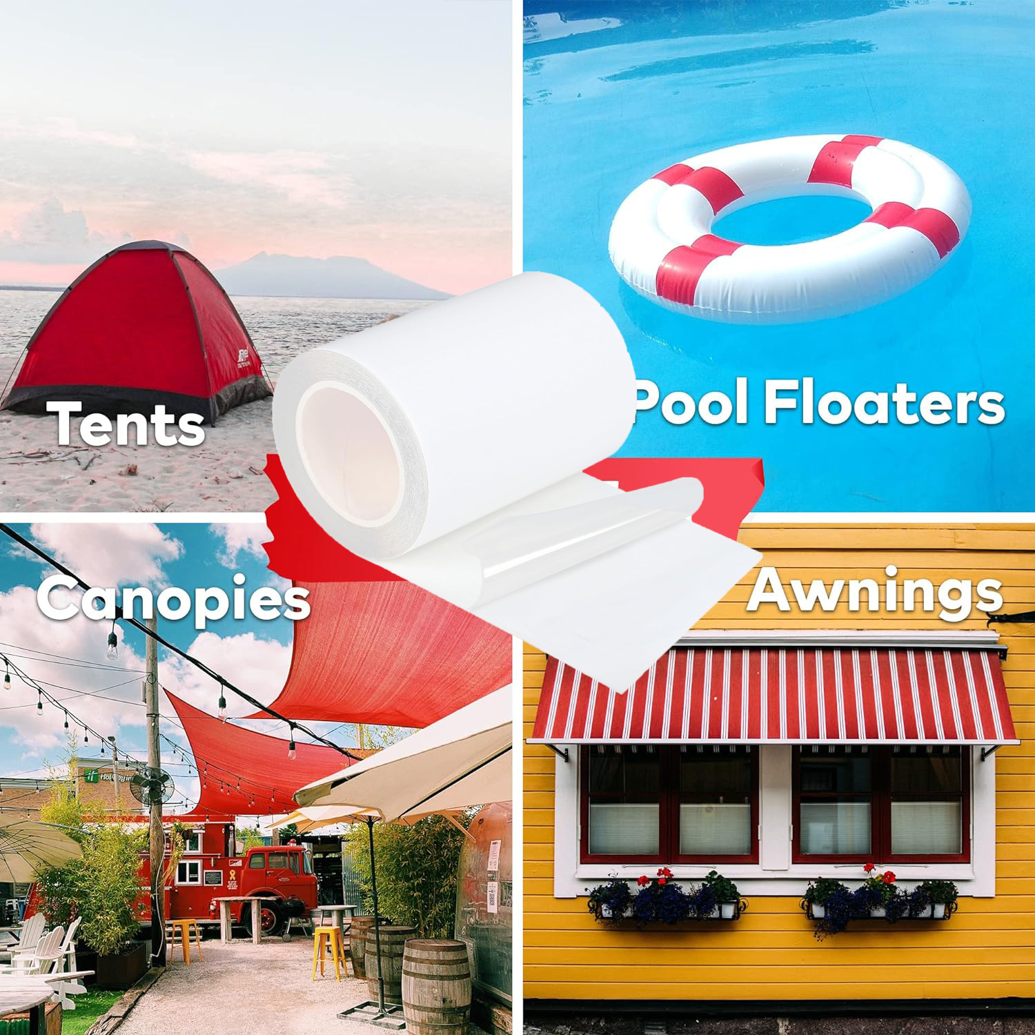 Taśma naprawcza robić namiotu TPU Taśma naprawcza robić tkanin Nadmuchiwana łatka Zestaw naprawczy Wodoodporny zestaw łatek robić materaca powietrznego TPU ciężki obowiązek