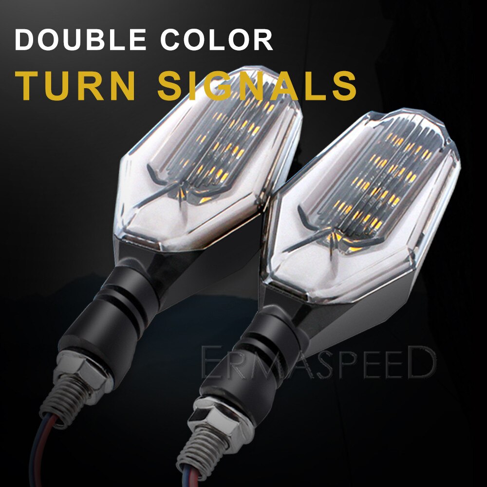 Intermitentes LED universales para motocicleta, luces intermitentes ámbar IPX6, luz diurna, accesorios para Moto