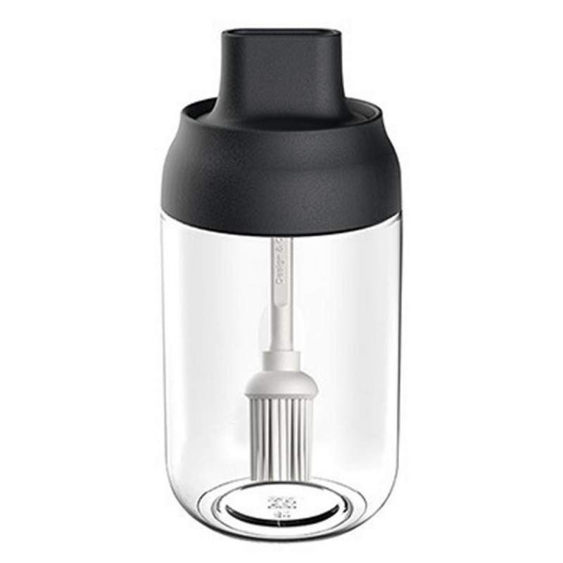 Köksglas transparent kryddflaska salt kryddburk med sked honung fuktsäker burk: B3