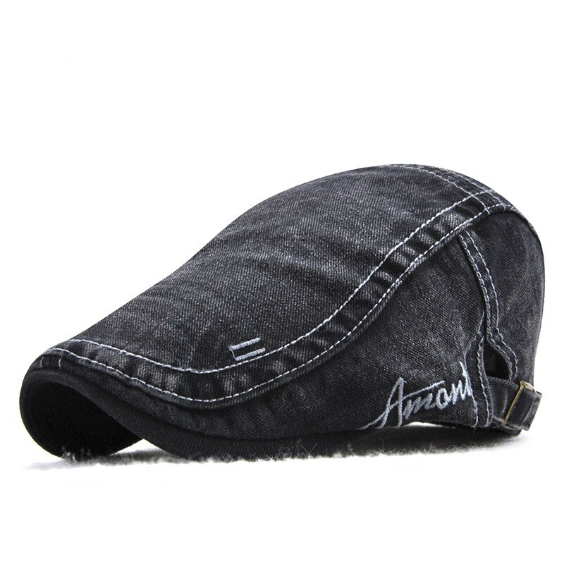 MEDYLA, gorro para hombre, sombreros boinas estilo británico occidental, letras bordadas, boina retro clásica de lavado simple de