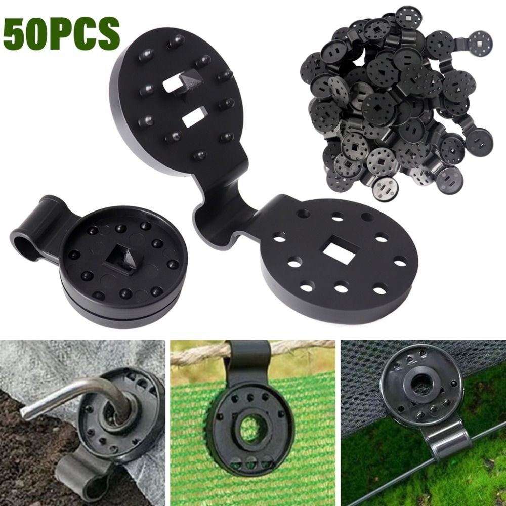 50Pcs Durable Round Shade Cloth Plastic Clips Reusable Black Fabric Fix Clamps Accessory Heavy Duty Lock Grip for Awning