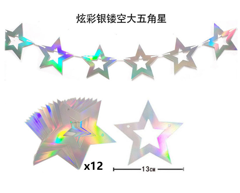 Glitter Stars Garland Banner Decoration Star Hanging Bunting Banner for Graduation Wedding Birthday Christmas Party Supplie: Fluorescence Yellow