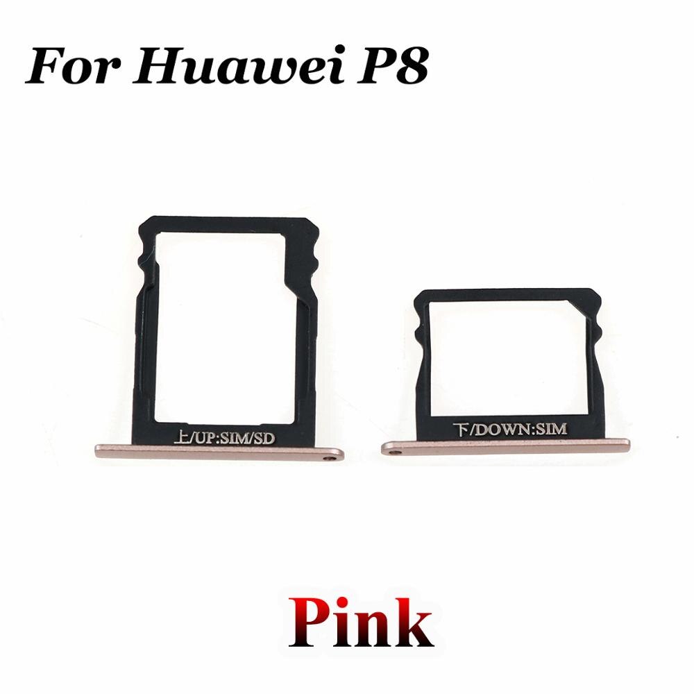 YuXi 1 Set Para Huawei P8 Suporte da Bandeja Do Cartão SIM Com Cartão Micro SD Slot da Bandeja Titular Parte Substituição Para huawei P8: Pink