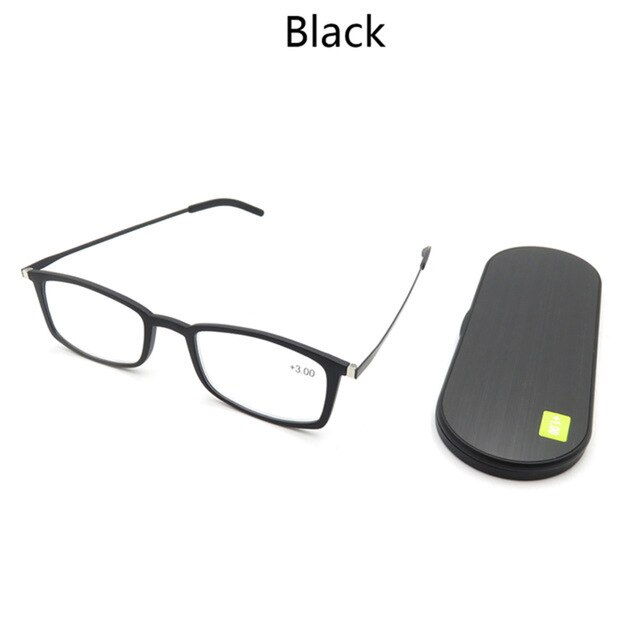 Dünne Anti-Blau Strahl Lesebrille Tragbare Platz Tr90 Brille Brillen Mit Telefon Magnetische fallen Brillen Rahmen Männer Frauen + 2: Schwarz / +200