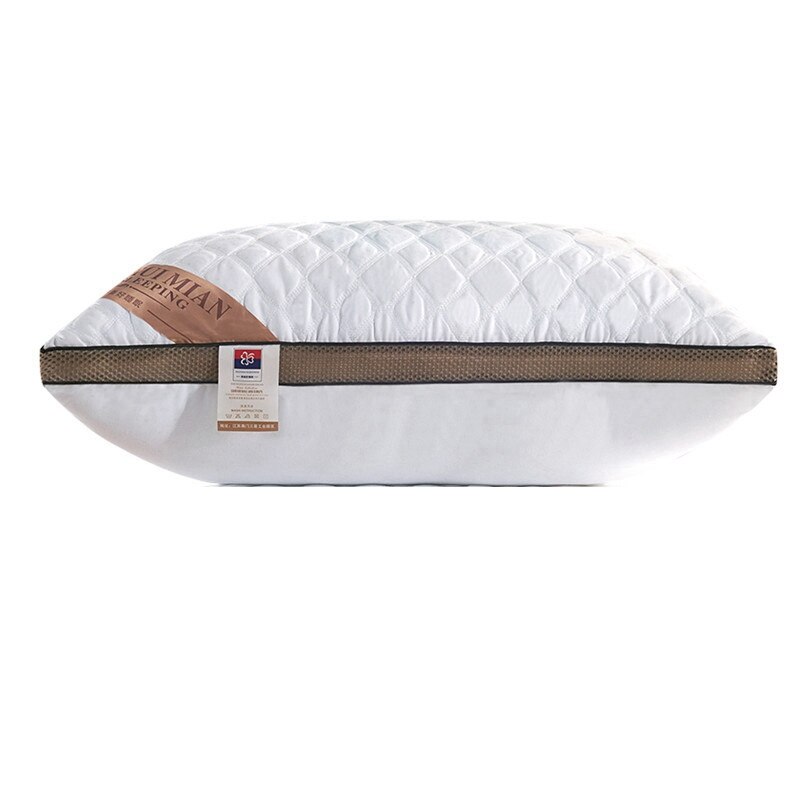 Almohada tridimensional de algodón y seda para el hogar almohada elástica suave de 5 estrellas para Hotel, almohadas para dormir para dormitorio, 1 unidad: Grid white