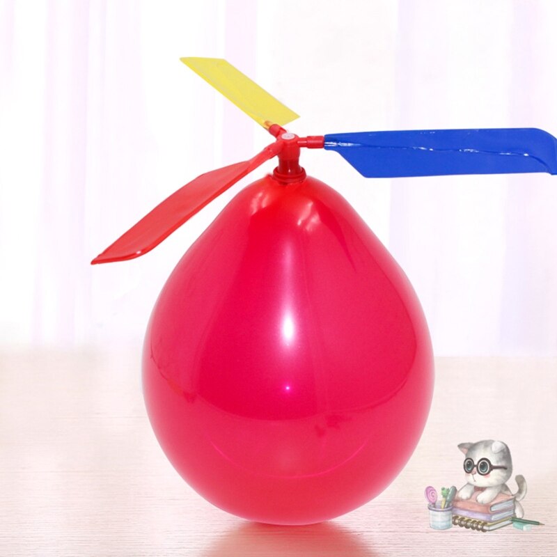 Kinderen Grappige Ballon Helicopter Launcher Speelgoed Set Ballon Aangedreven Racers Inertiële Power Stem Speelgoed Air Powered Aerodynamische Educa