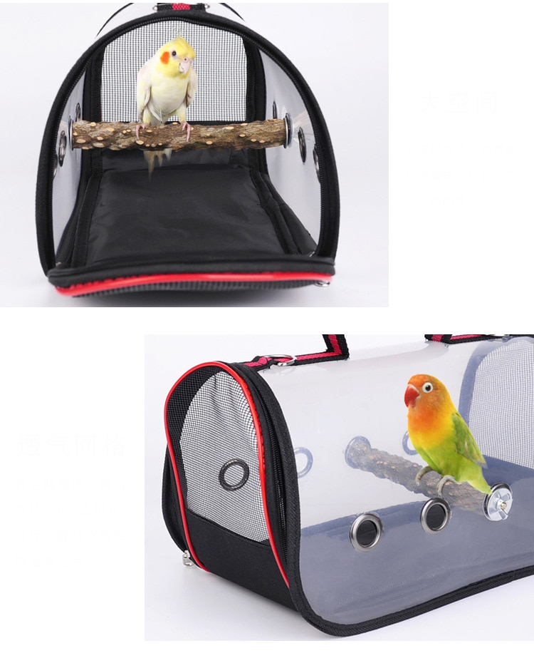 Cage de Transport d'oiseaux en plein air oiseau transporteur de voyage respirant espace perroquet sur sac à bandoulière multi-fonctionnel porte-oiseaux