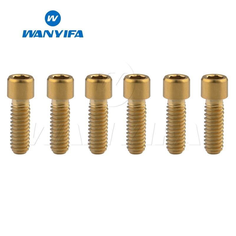 Wanyifa 6 kpl  m4 x 10 13.5 15 20 25 mm titaani kuusiokoloavain pieni kantapultti pyörän vaihtajan ruuveille