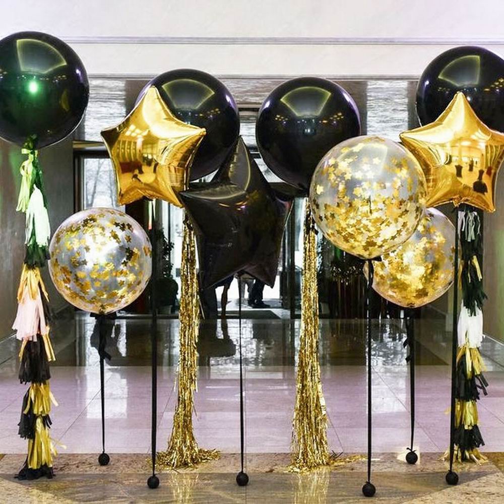 Globos de látex redondos negros de 36 pulgadas, decoración de boda, globos gigantes grandes de helio, decoración de de cumpleaños, bola de aire inflable