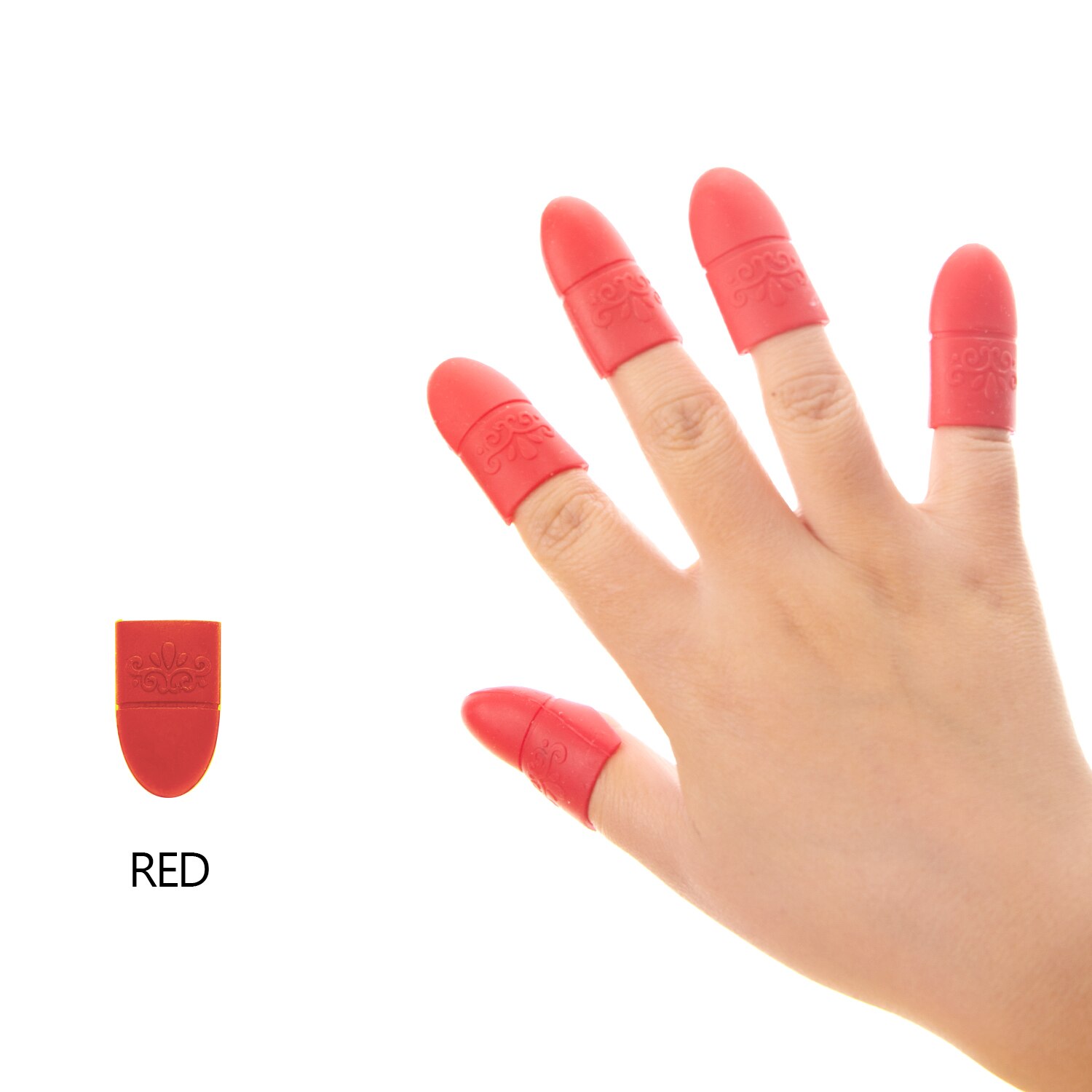Wearable Nail Soakers Pad Holder UV Gel Polish Remover Caps Tips Acrylic Off Nail Art Removal Tools Reusable Silicone: Red